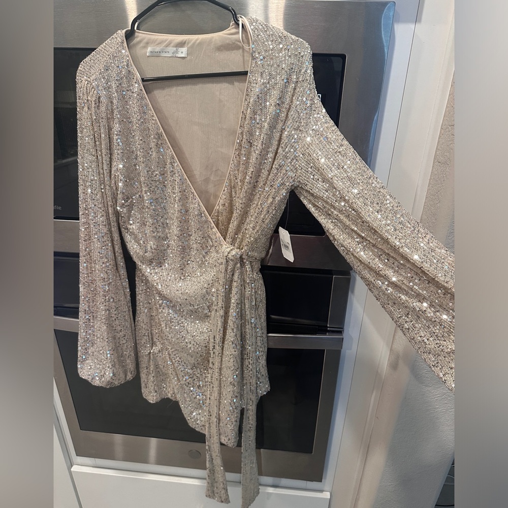Alter’d state sequin long sleeve dress